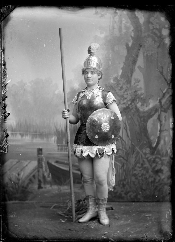 young woman dressed as Boudica